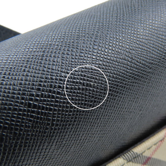 BURBERRY Shoulder Bag Canvas, Leather black Women Used Authentic