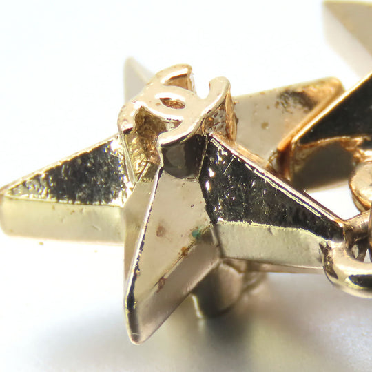 CHANEL Pierce metal gold COCO Mark Triple star Women Used Authentic