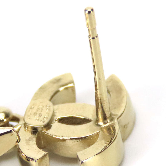 CHANEL Pierce Metal, Rhinestone gold COCO Mark Women Used Authentic