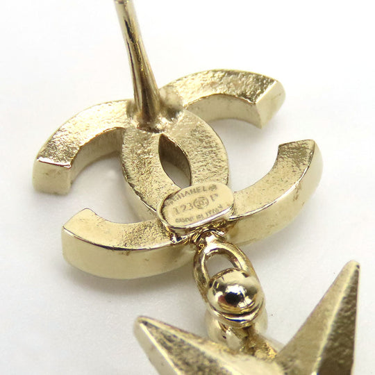 CHANEL Pierce Metal, Rhinestone gold COCO Mark Women Used Authentic