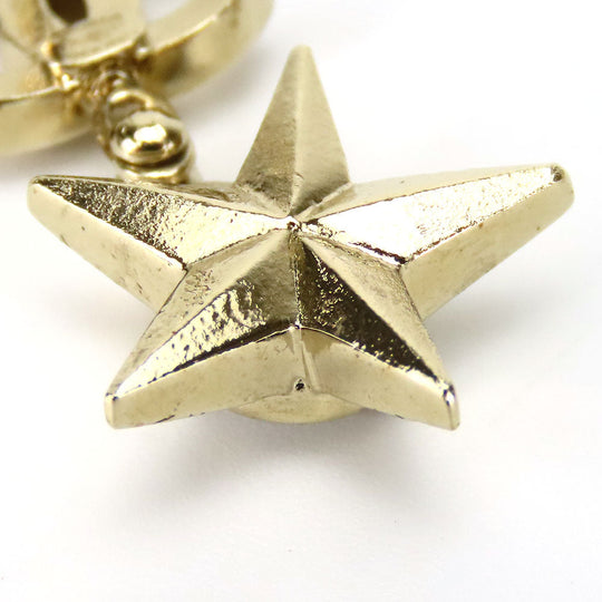 CHANEL Pierce Metal, Rhinestone gold COCO Mark Women Used Authentic