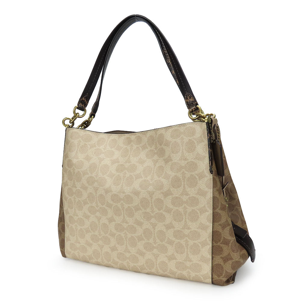 COACH Tote Bag 89077 leather beige Women Used Authentic