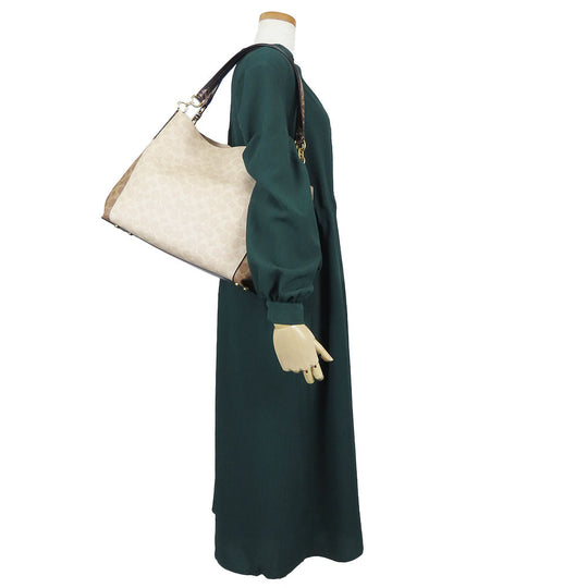 COACH Tote Bag 89077 leather beige Women Used Authentic