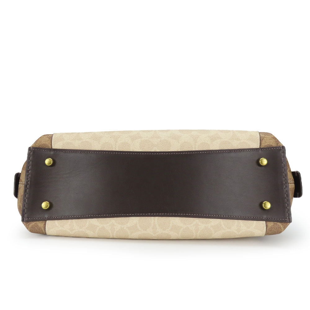 COACH Tote Bag 89077 leather beige Women Used Authentic