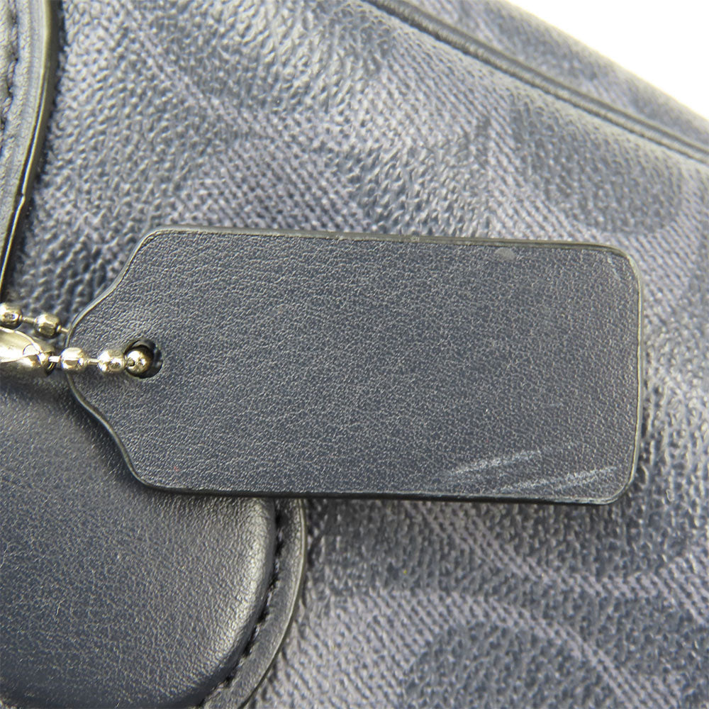 COACH Handbag F78263 leather Navy Women Used Authentic