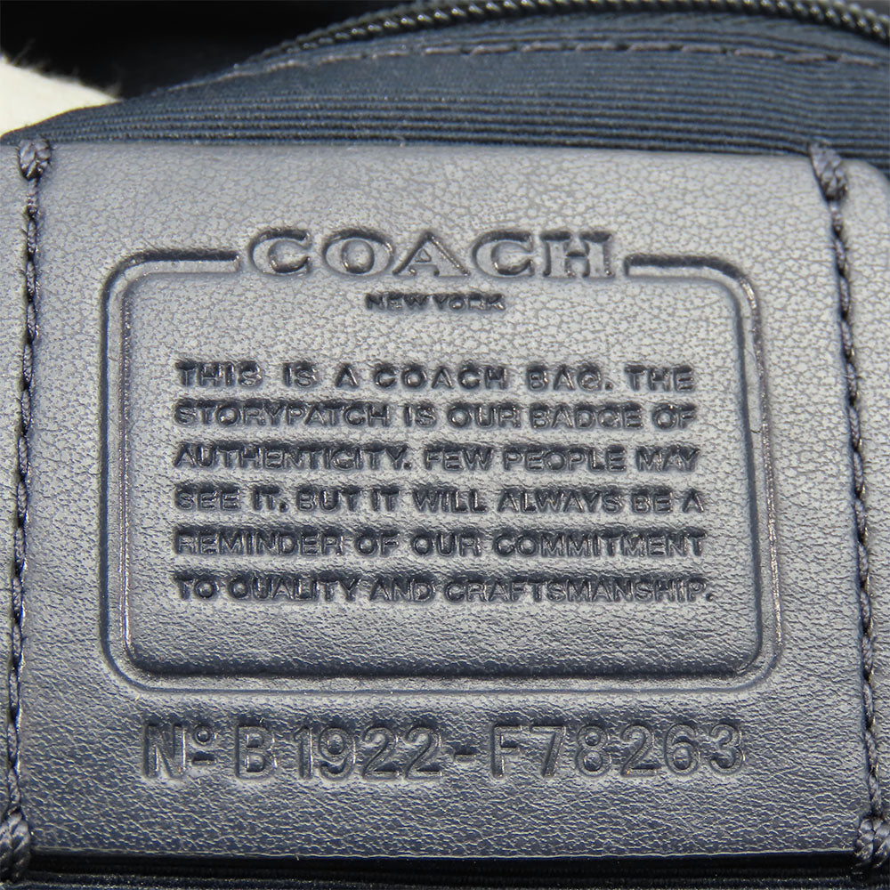 COACH Handbag F78263 leather Navy Women Used Authentic