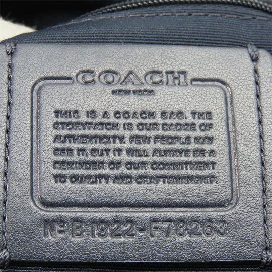 COACH Handbag F78263 leather Navy Women Used Authentic