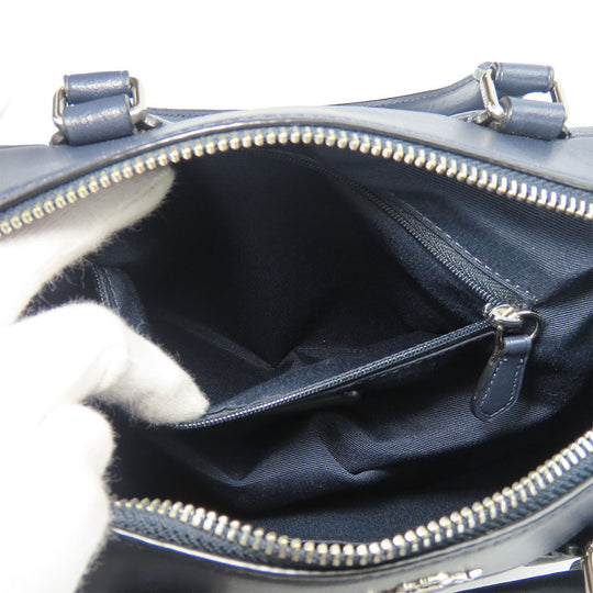 COACH Handbag F78263 leather Navy Women Used Authentic