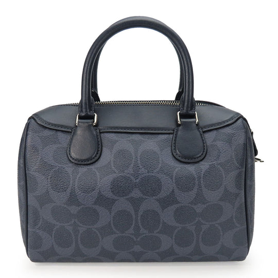 COACH Handbag F78263 leather Navy Women Used Authentic