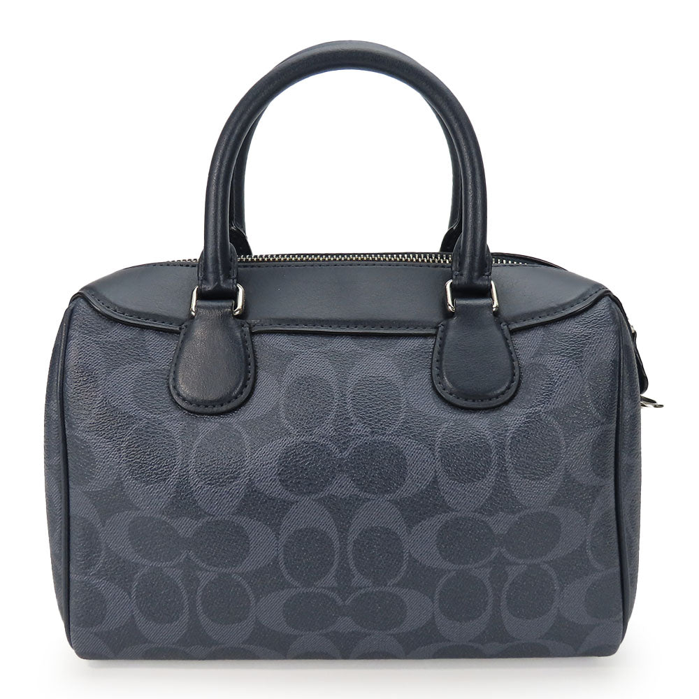 COACH Handbag F78263 leather Navy Women Used Authentic