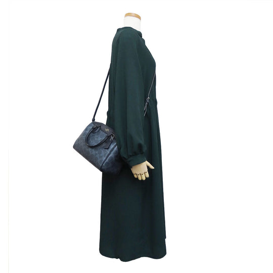 COACH Handbag F78263 leather Navy Women Used Authentic