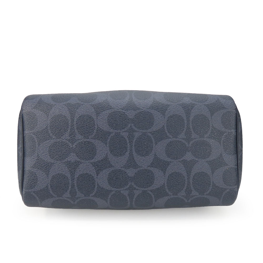 COACH Handbag F78263 leather Navy Women Used Authentic