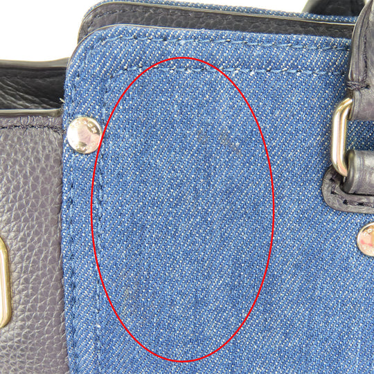 COACH Handbag F26160 Denim, Leather blue Women Used Authentic