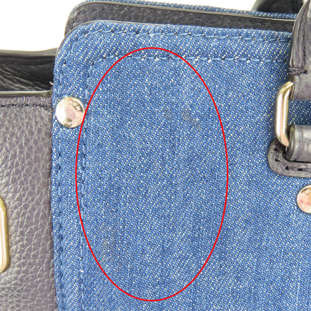 COACH Handbag F26160 Denim, Leather blue Women Used Authentic