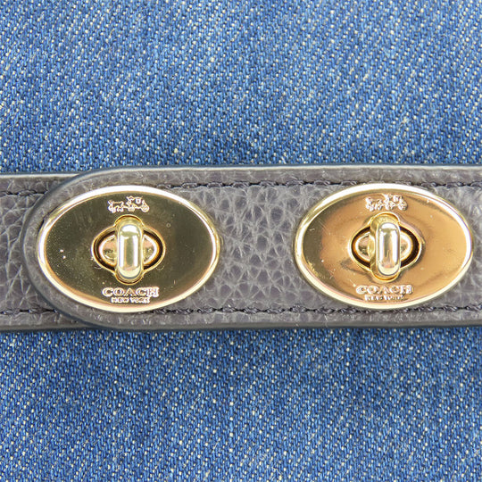 COACH Handbag F26160 Denim, Leather blue Women Used Authentic