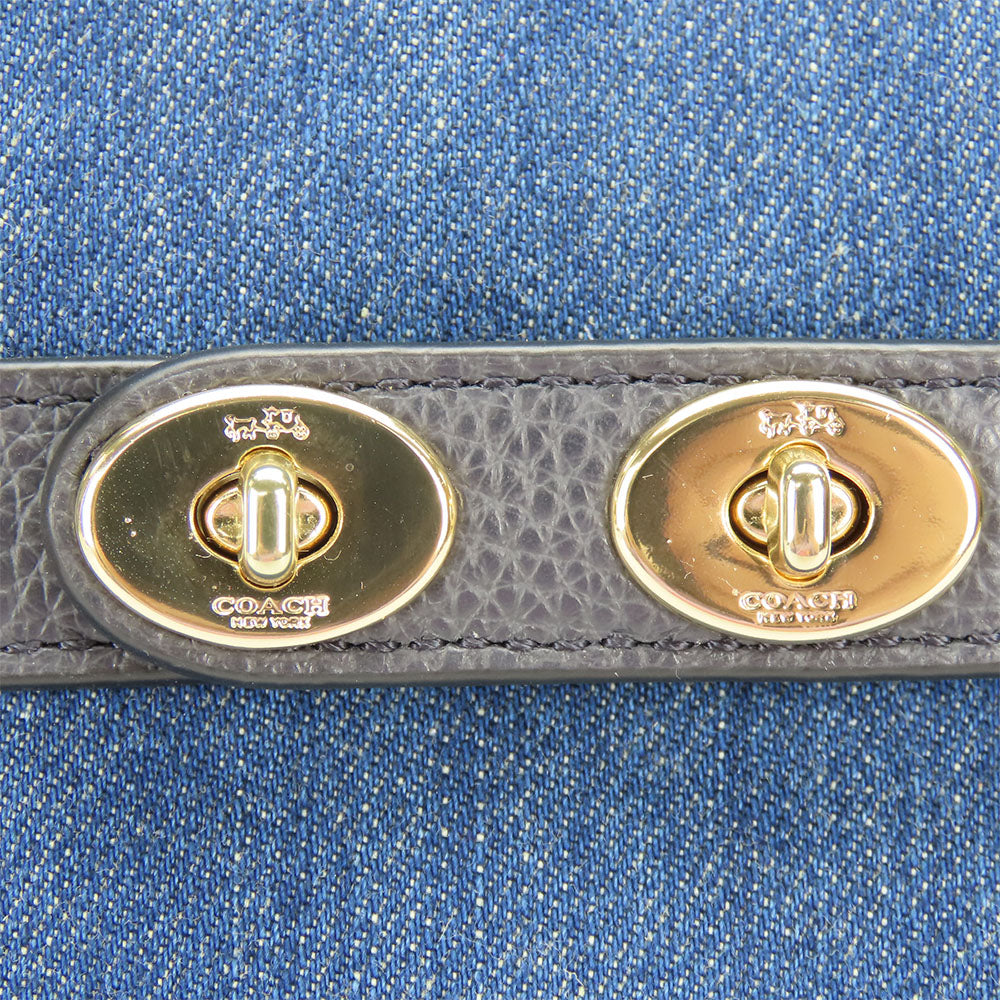 COACH Handbag F26160 Denim, Leather blue Women Used Authentic