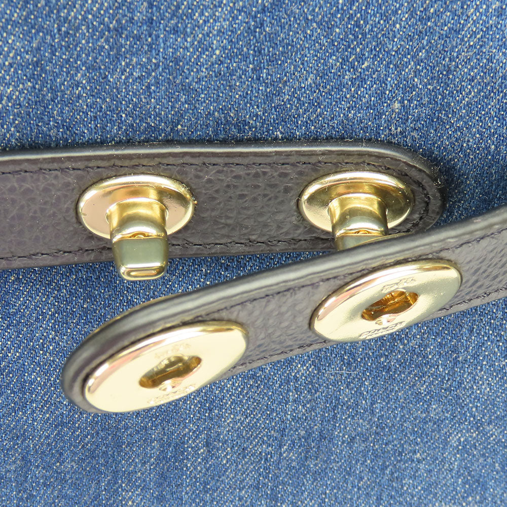 COACH Handbag F26160 Denim, Leather blue Women Used Authentic