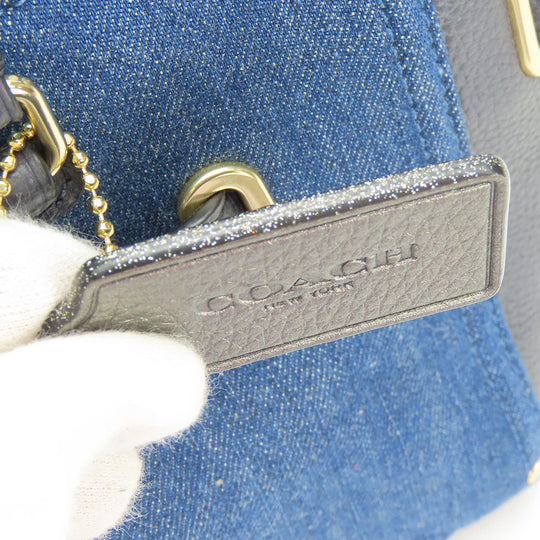 COACH Handbag F26160 Denim, Leather blue Women Used Authentic