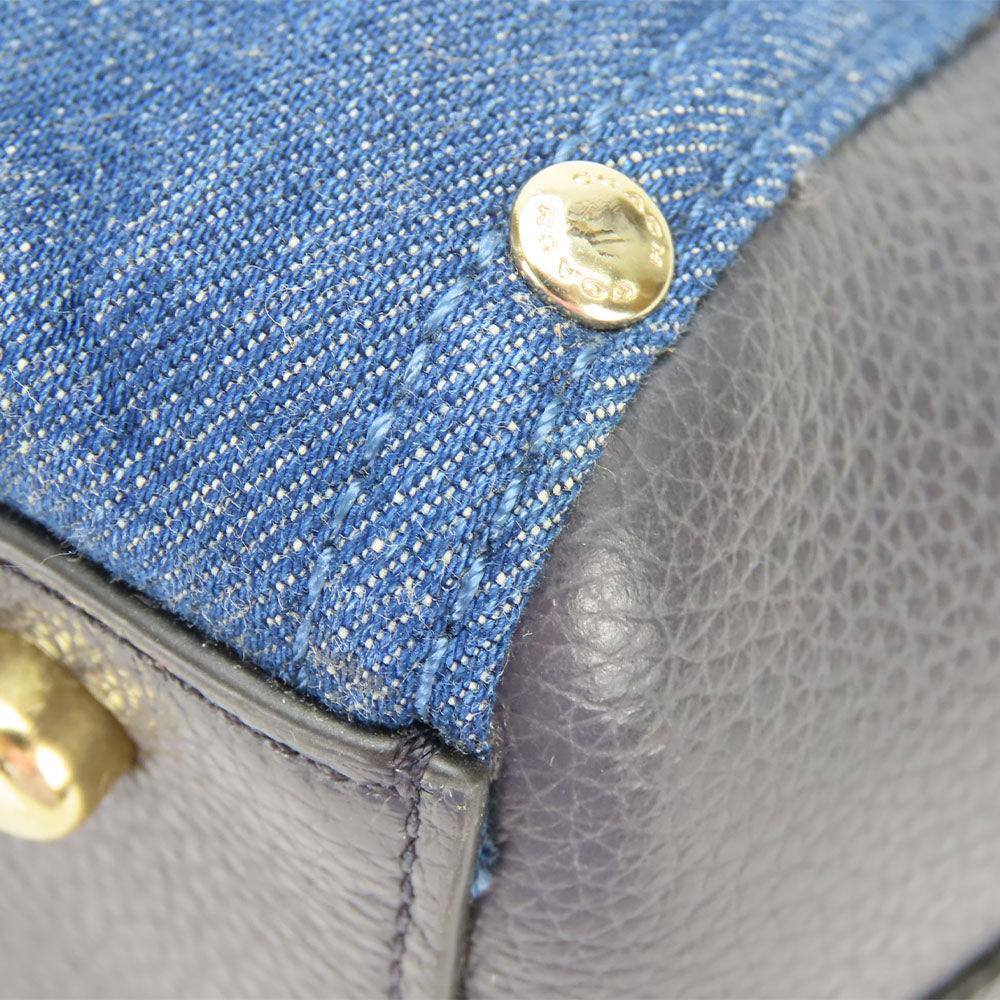 COACH Handbag F26160 Denim, Leather blue Women Used Authentic