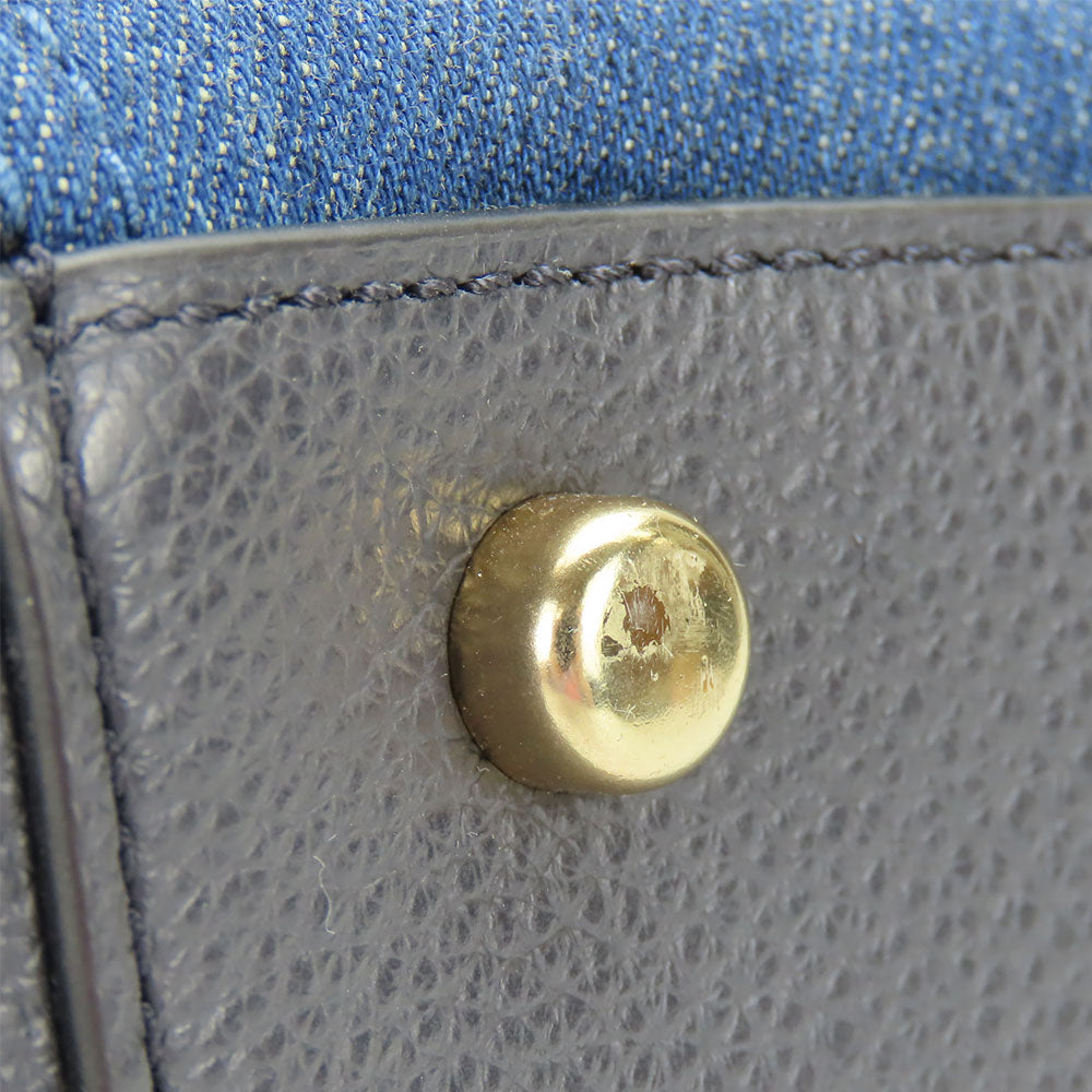 COACH Handbag F26160 Denim, Leather blue Women Used Authentic