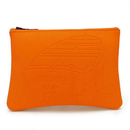 HERMES Pouch Polyurethane Orange Neovan Thalassa PM