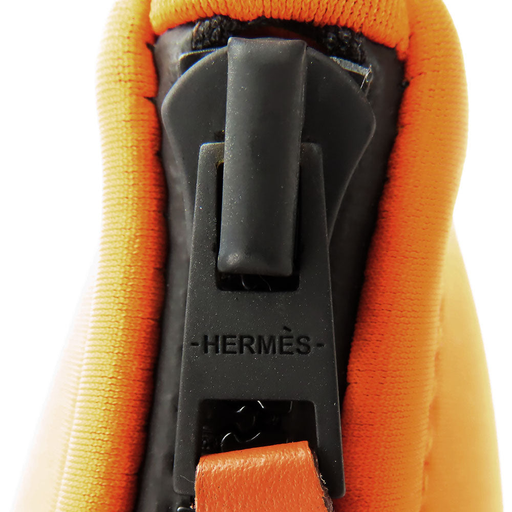 HERMES Pouch Polyurethane Orange Neovan Thalassa PM