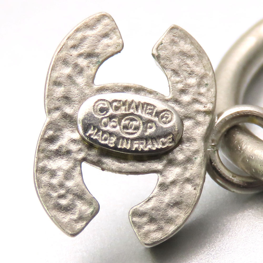CHANEL Pierce metal white COCO Mark Women Used Authentic