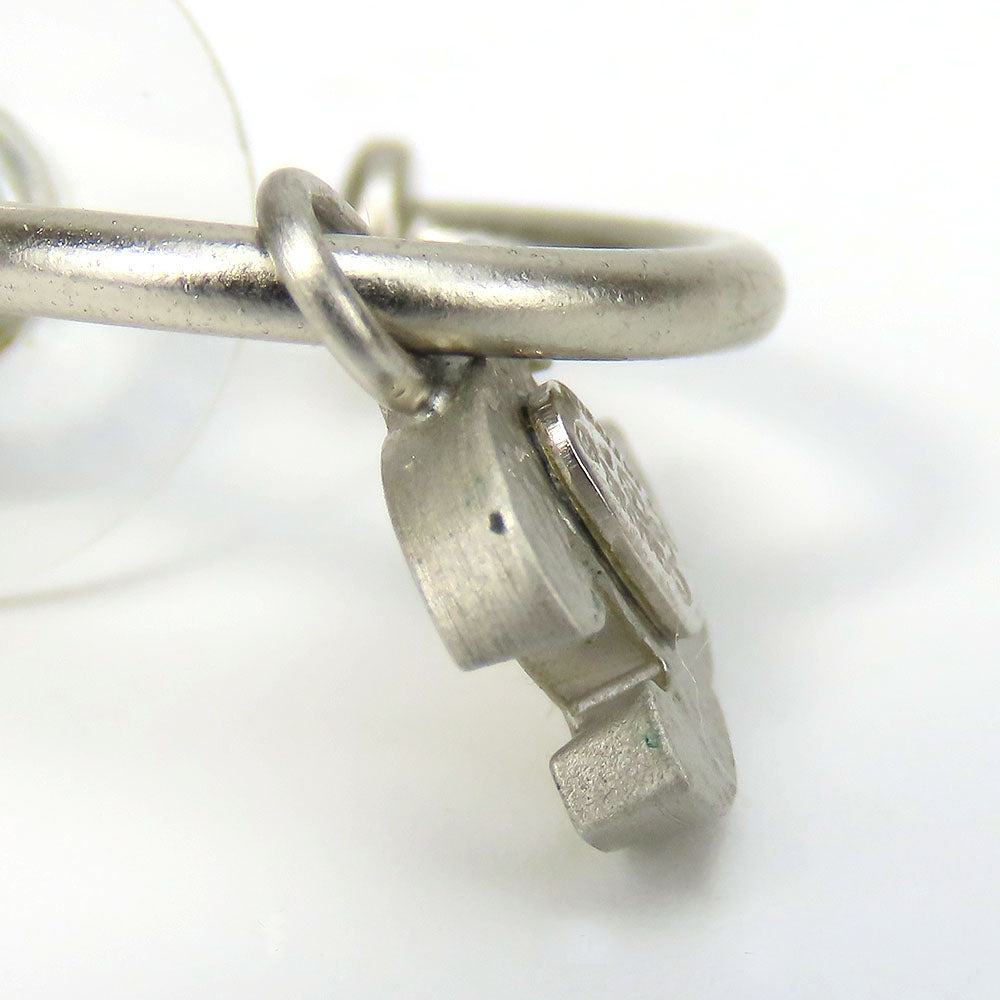CHANEL Pierce metal white COCO Mark Women Used Authentic