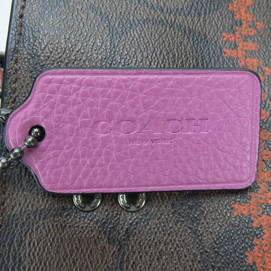 COACH Handbag C1527 Leather, PVC Brown Carryall Dempsey Women Used Authentic