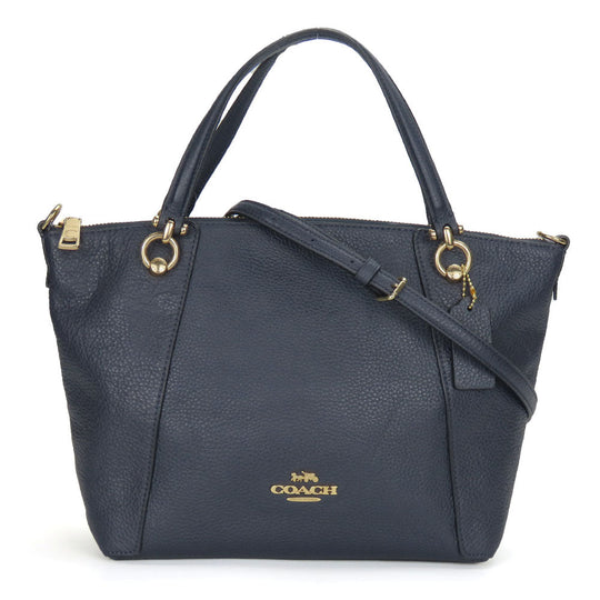 COACH Handbag C6229 leather Navy Casey Satchel Women Used Authentic