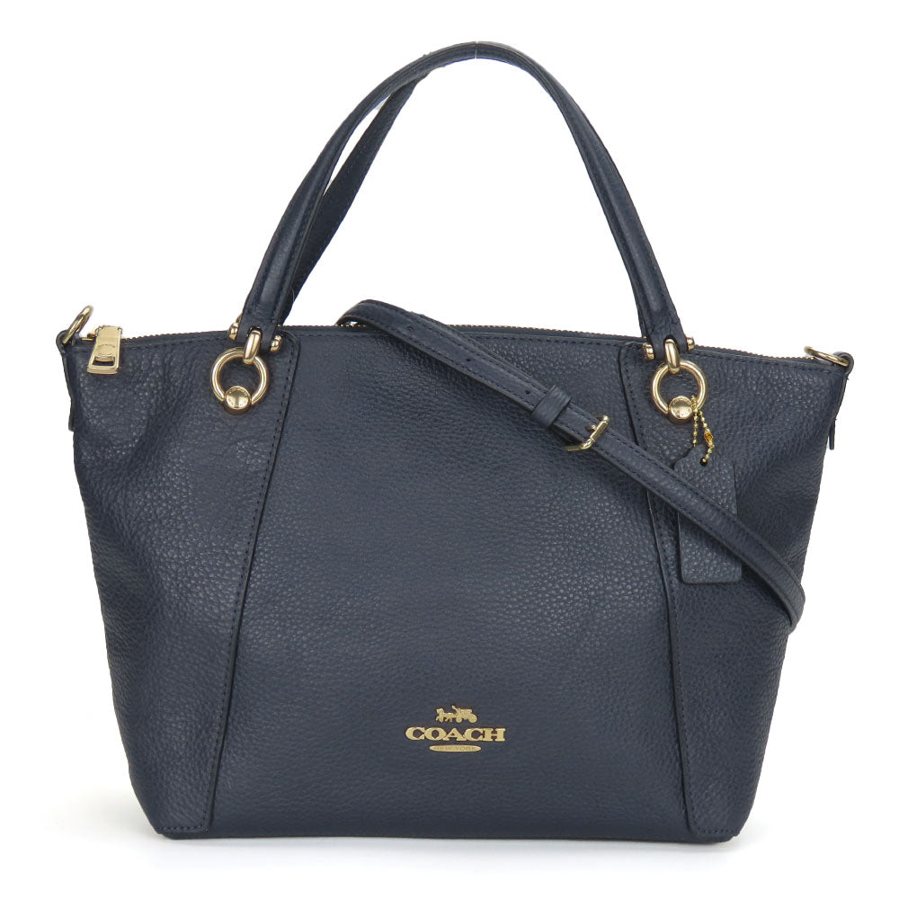COACH Handbag C6229 leather Navy Casey Satchel Women Used Authentic