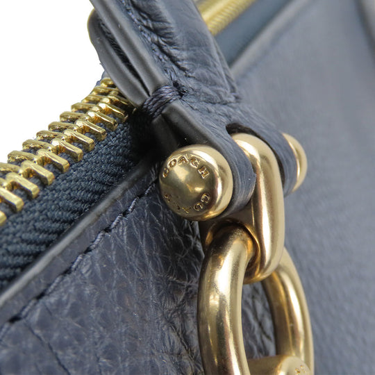 COACH Handbag C6229 leather Navy Casey Satchel Women Used Authentic