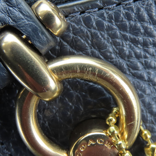 COACH Handbag C6229 leather Navy Casey Satchel Women Used Authentic