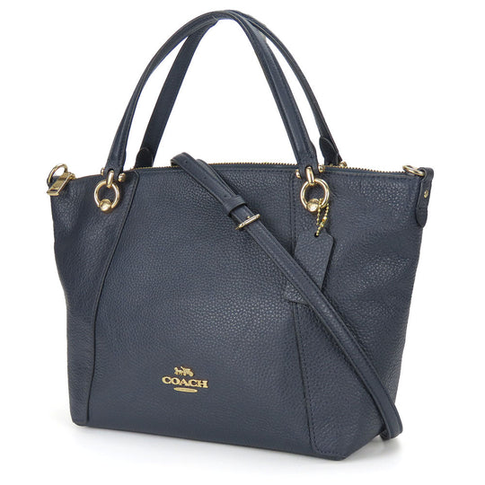 COACH Handbag C6229 leather Navy Casey Satchel Women Used Authentic
