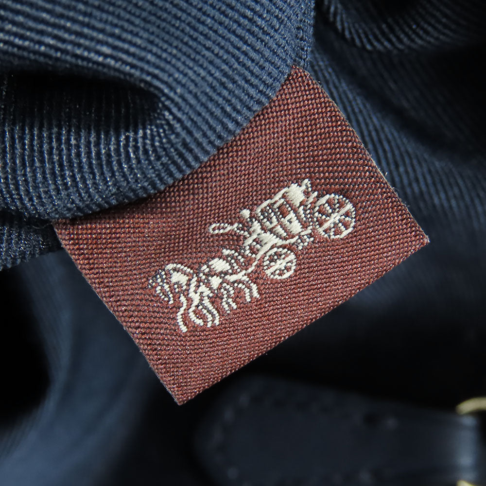 COACH Handbag C6229 leather Navy Casey Satchel Women Used Authentic