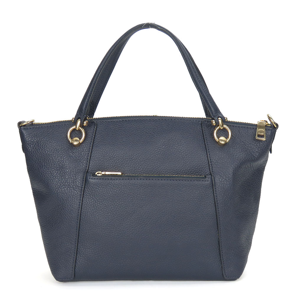 COACH Handbag C6229 leather Navy Casey Satchel Women Used Authentic