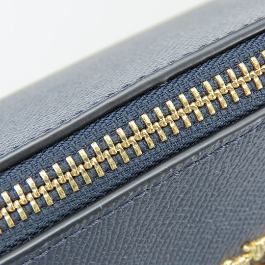 COACH Tote Bag F79608 leather Navy Women Used Authentic