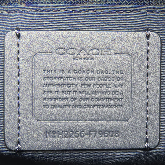 COACH Tote Bag F79608 leather Navy Women Used Authentic