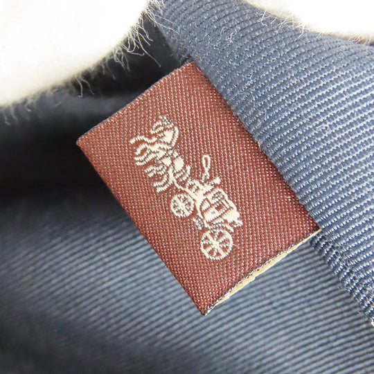 COACH Tote Bag F79608 leather Navy Women Used Authentic