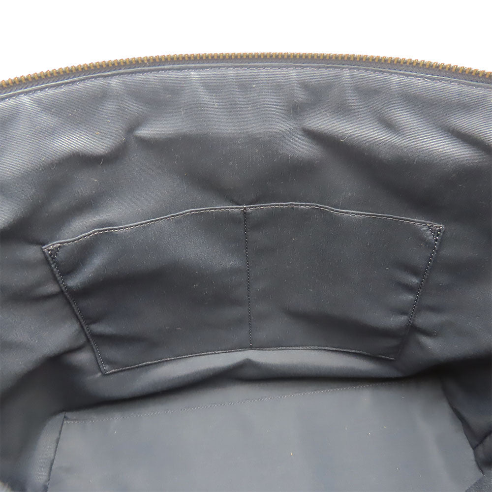 COACH Tote Bag F79608 leather Navy Women Used Authentic