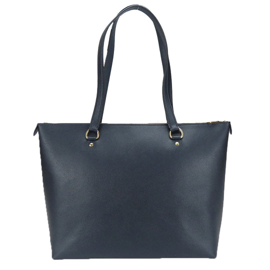 COACH Tote Bag F79608 leather Navy Women Used Authentic