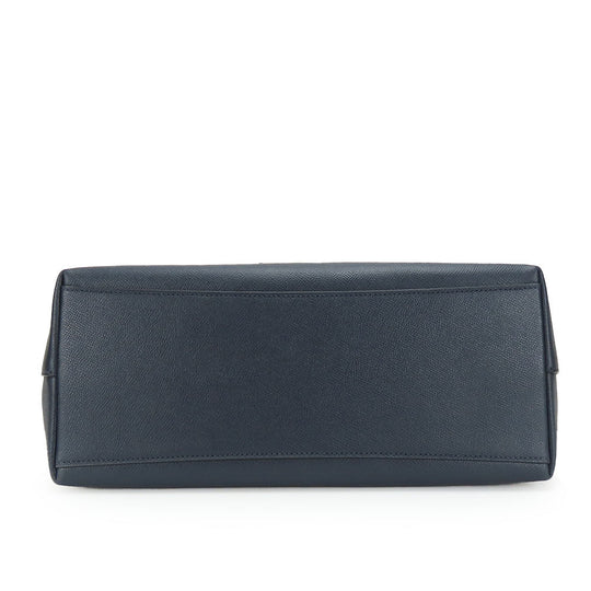 COACH Tote Bag F79608 leather Navy Women Used Authentic