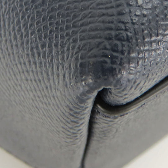 COACH Tote Bag F79608 leather Navy Women Used Authentic