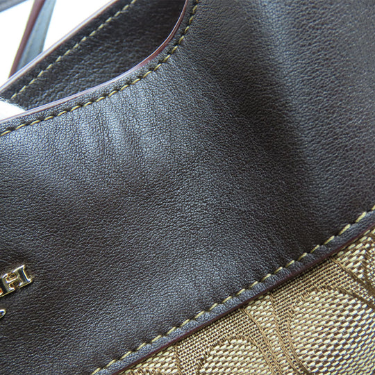 COACH Tote Bag F57612 Canvas, Leather Brown Women Used Authentic