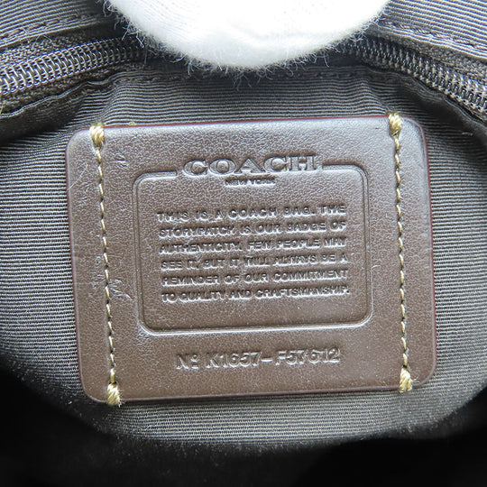 COACH Tote Bag F57612 Canvas, Leather Brown Women Used Authentic