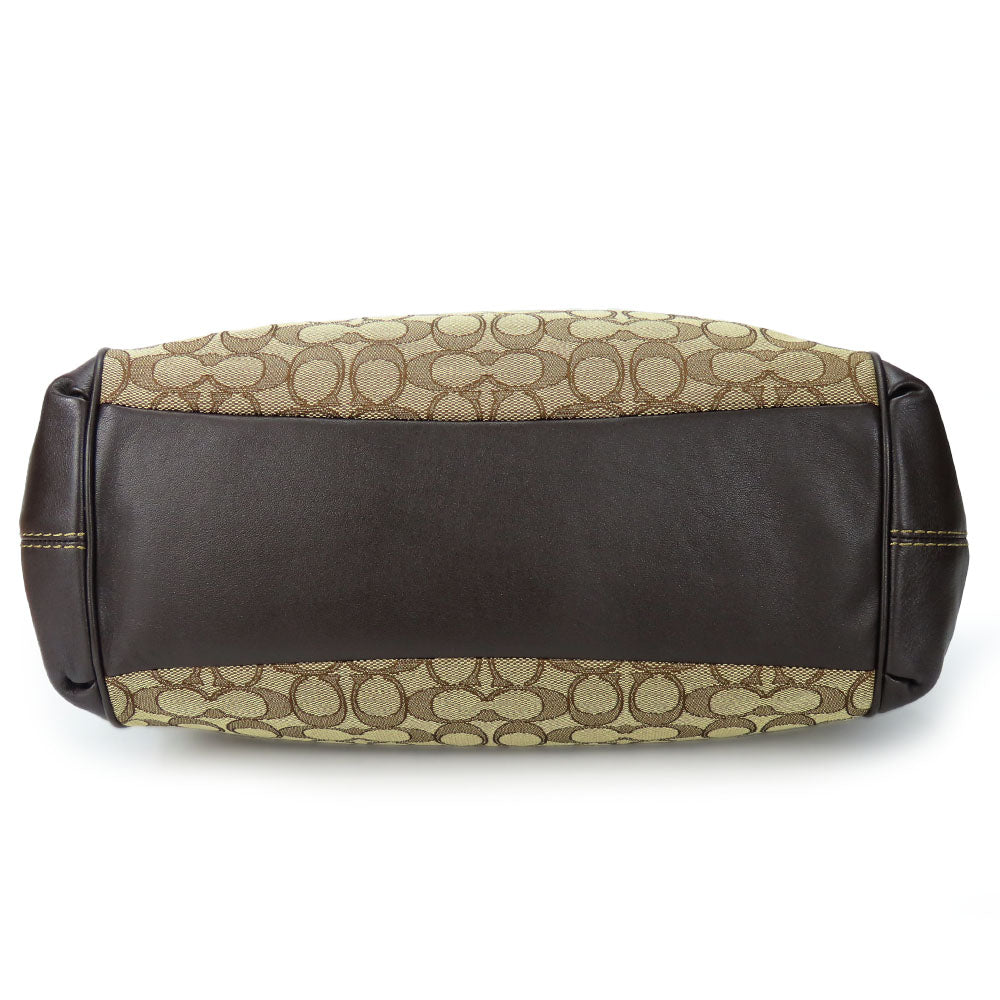 COACH Tote Bag F57612 Canvas, Leather Brown Women Used Authentic