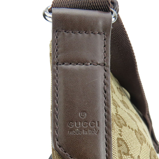 GUCCI Shoulder Bag 145857 GG canvas, perforated leather Brown mens(Unisex) Used Authentic