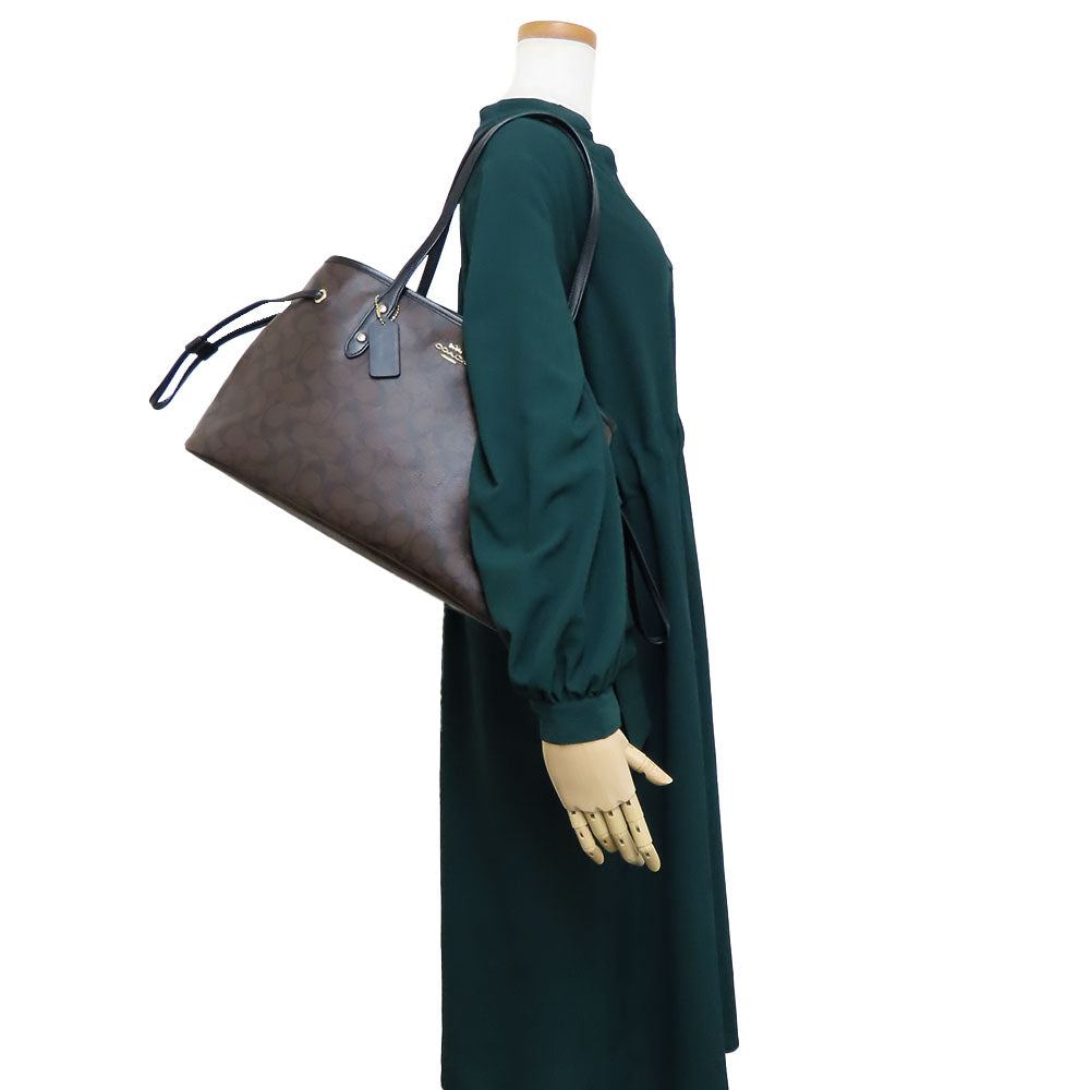 COACH Tote Bag F57842 Leather, PVC black Women Used Authentic