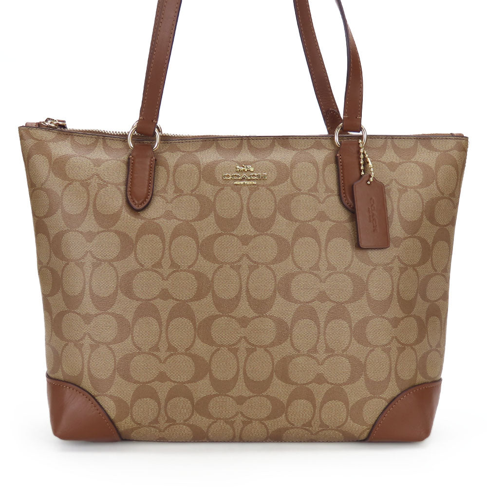 COACH Tote Bag F29208 PVC, Leather Brown Women Used Authentic