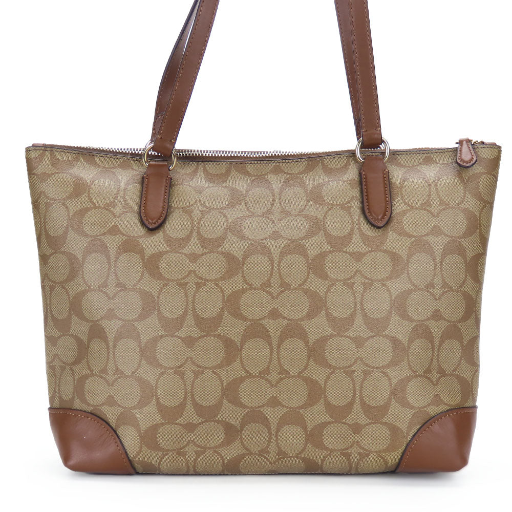 COACH Tote Bag F29208 PVC, Leather Brown Women Used Authentic